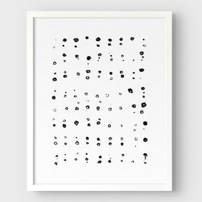 Black and White Abstract Dots Pattern Minimalist Print