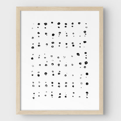 Black and White Abstract Dots Pattern Minimalist Print