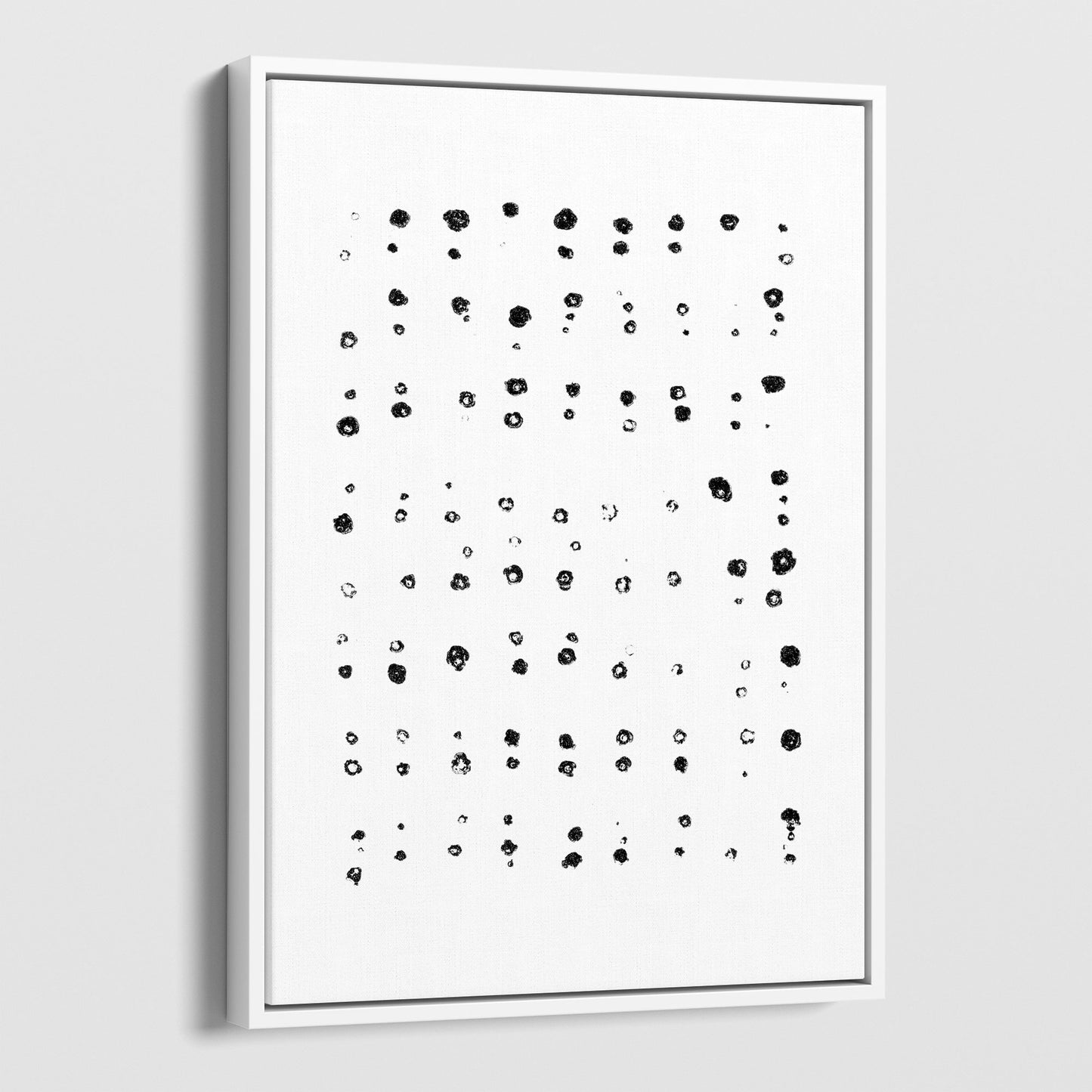 Black and White Abstract Dots Pattern Minimalist Print