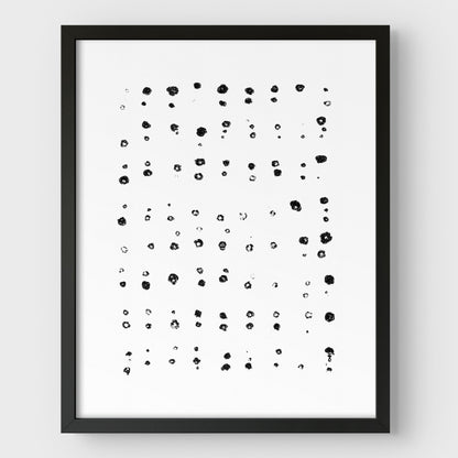 Black and White Abstract Dots Pattern Minimalist Print