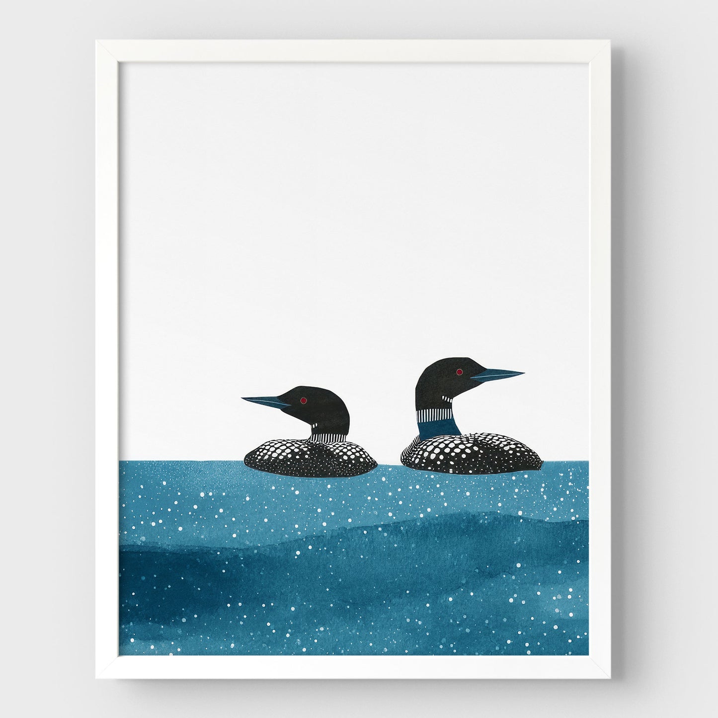 Blue Lake Watercolor Loon Print
