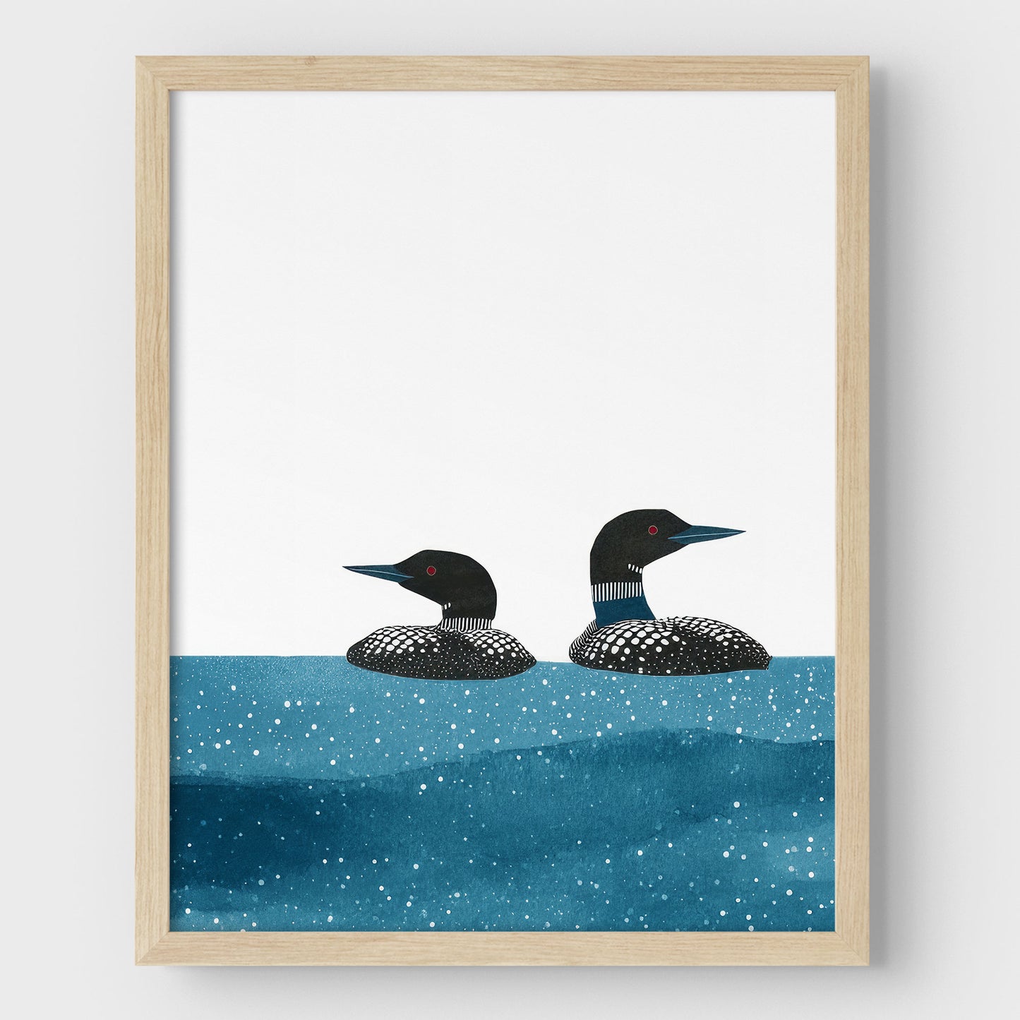 Blue Lake Watercolor Loon Print