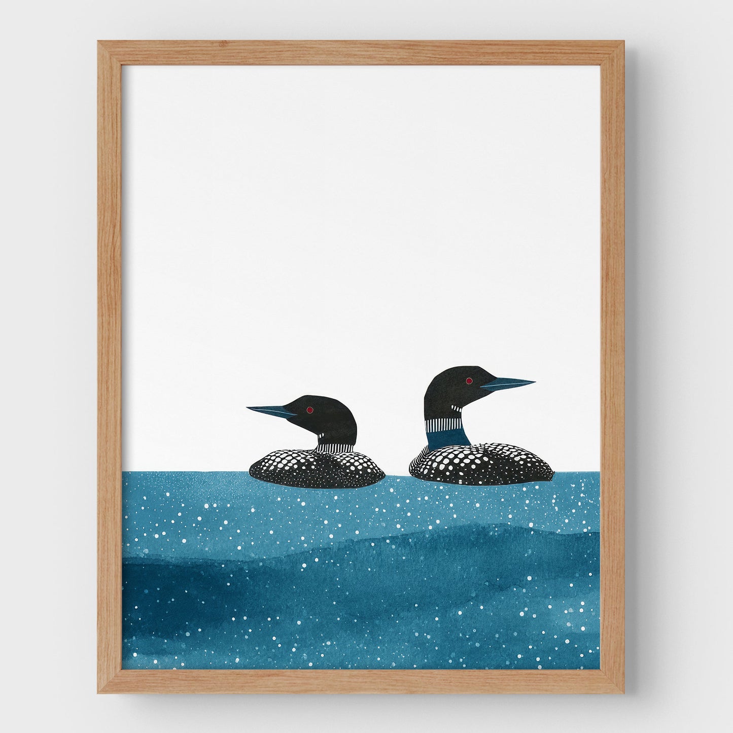 Blue Lake Watercolor Loon Print