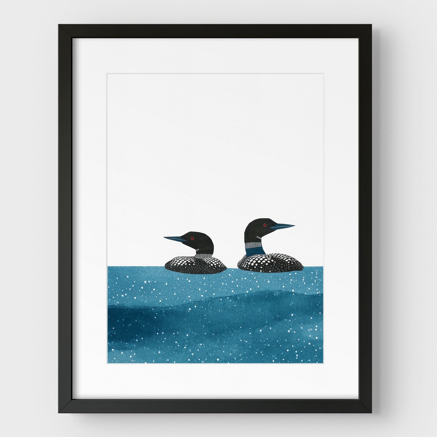 Blue Lake Watercolor Loon Print