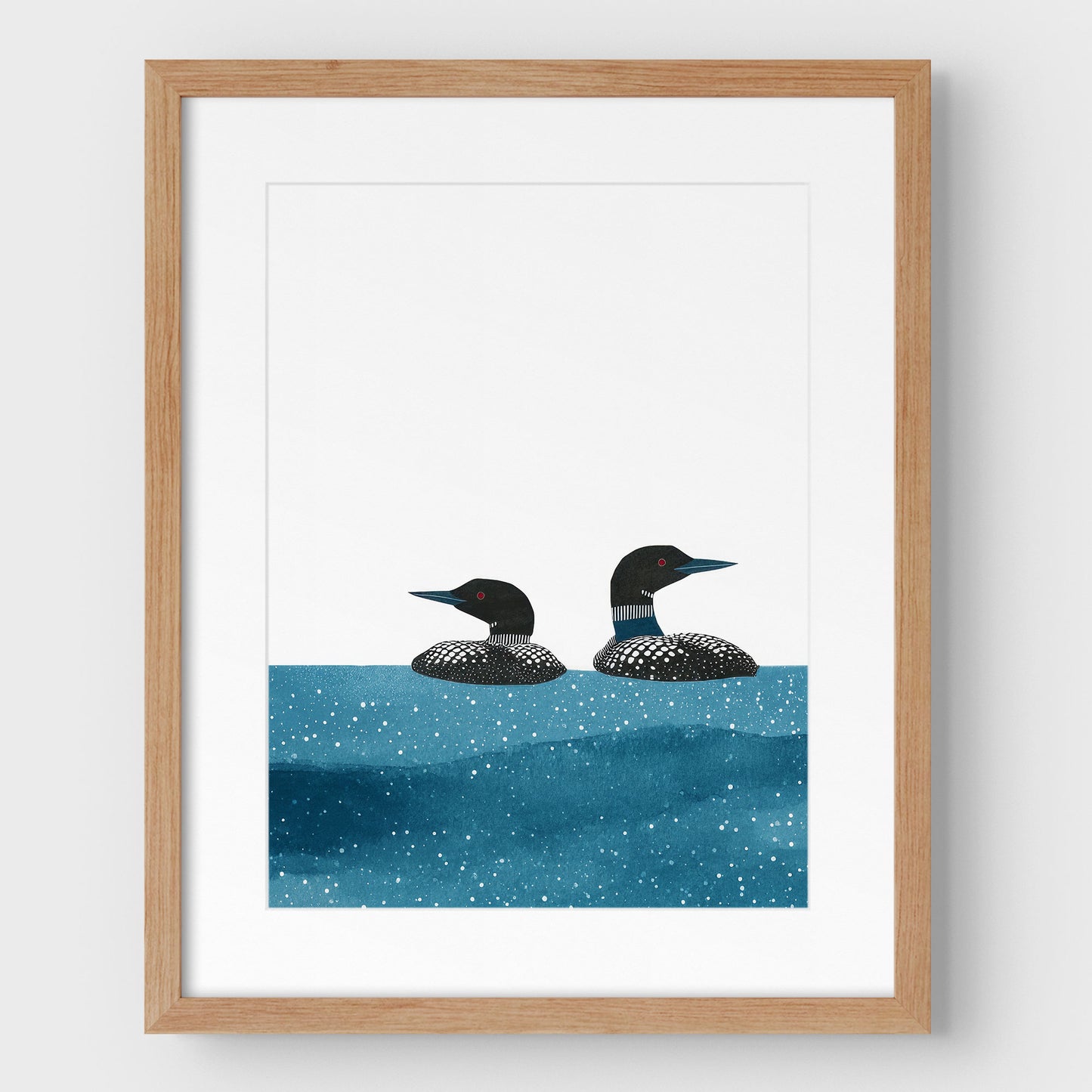 Blue Lake Watercolor Loon Print