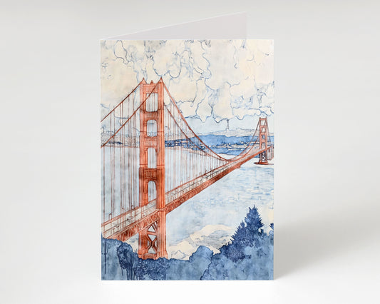 Golden Gate Bridge Watercolor Note Cards