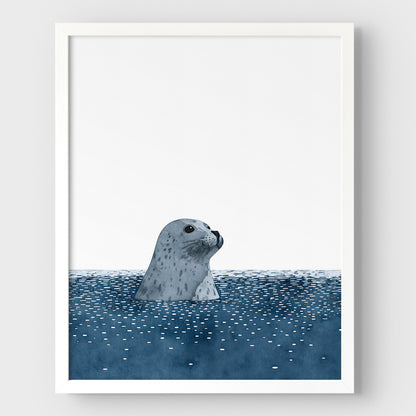 Harbor Seal Watercolor Print
