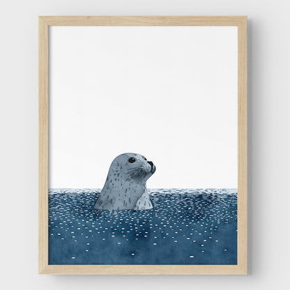 Harbor Seal Watercolor Print