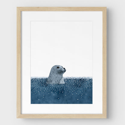Harbor Seal Watercolor Print