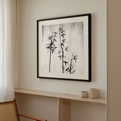 Black and White Bamboo Print