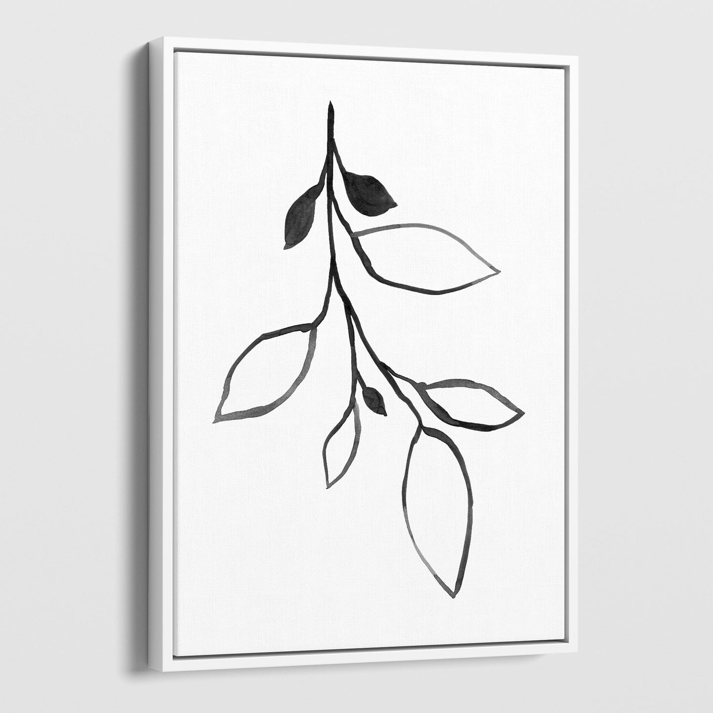 Minimalist Botanical Black and White Ink Illustration Print