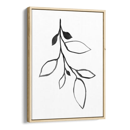 Minimalist Botanical Black and White Ink Illustration Print