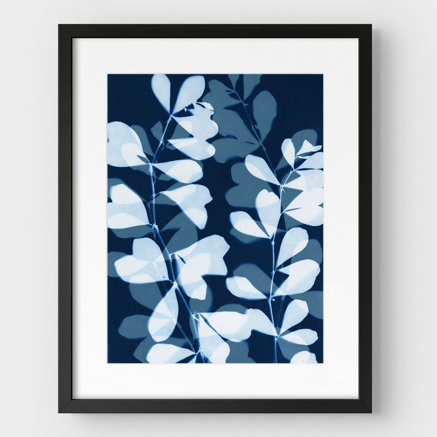 Layered Leaves Cyanotype Print