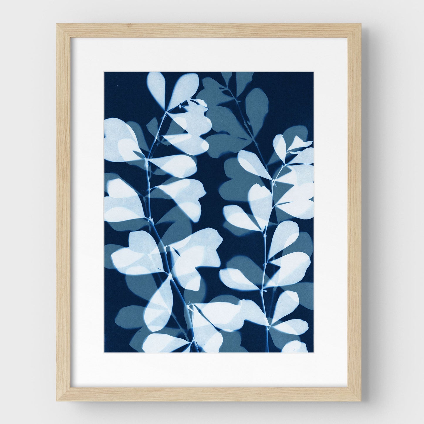 Layered Leaves Cyanotype Print