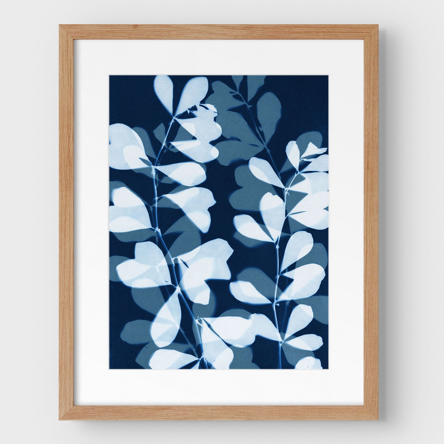Layered Leaves Cyanotype Print
