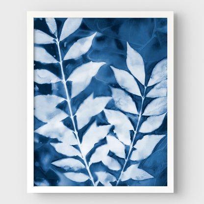 Leafy Branches Cyanotype Print
