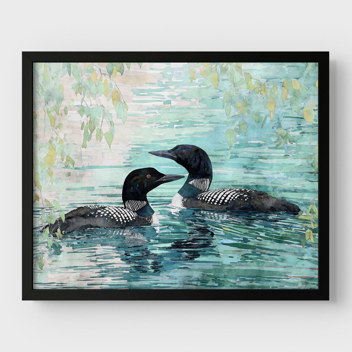 Common Loon Pair Watercolor Print