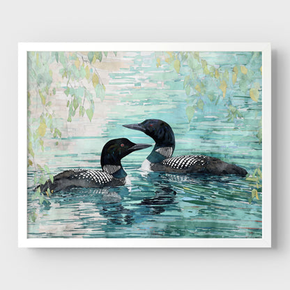 Common Loon Pair Watercolor Print