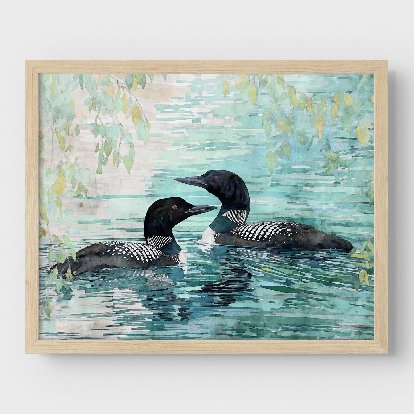 Common Loon Pair Watercolor Print