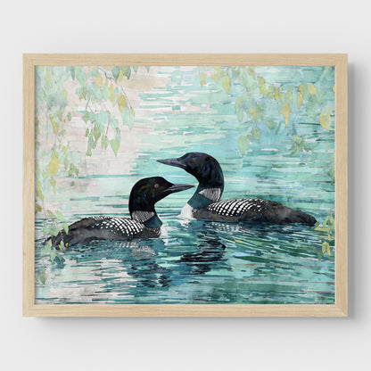 Common Loon Pair Watercolor Print