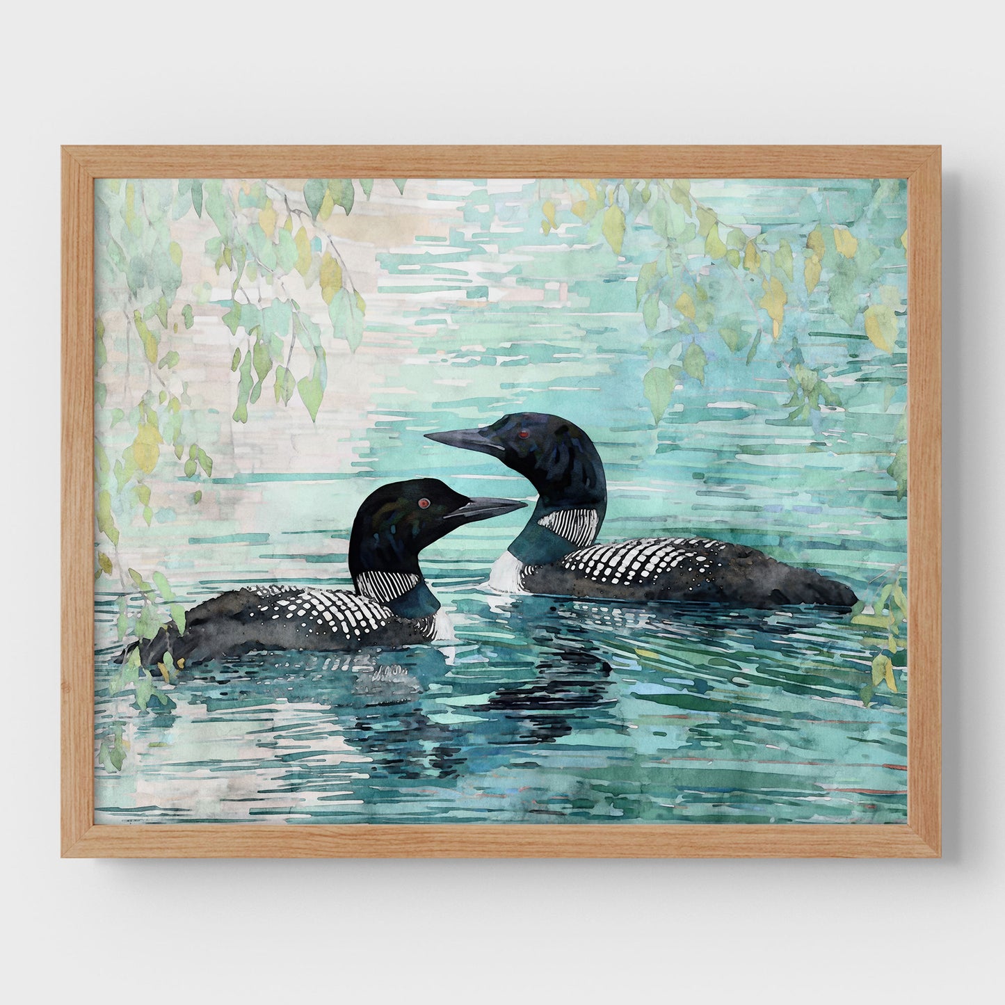 Common Loon Pair Watercolor Print