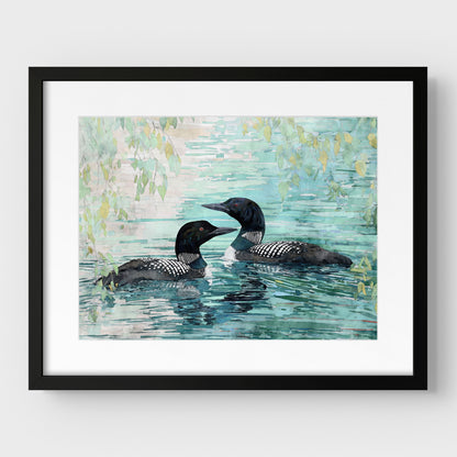 Common Loon Pair Watercolor Print