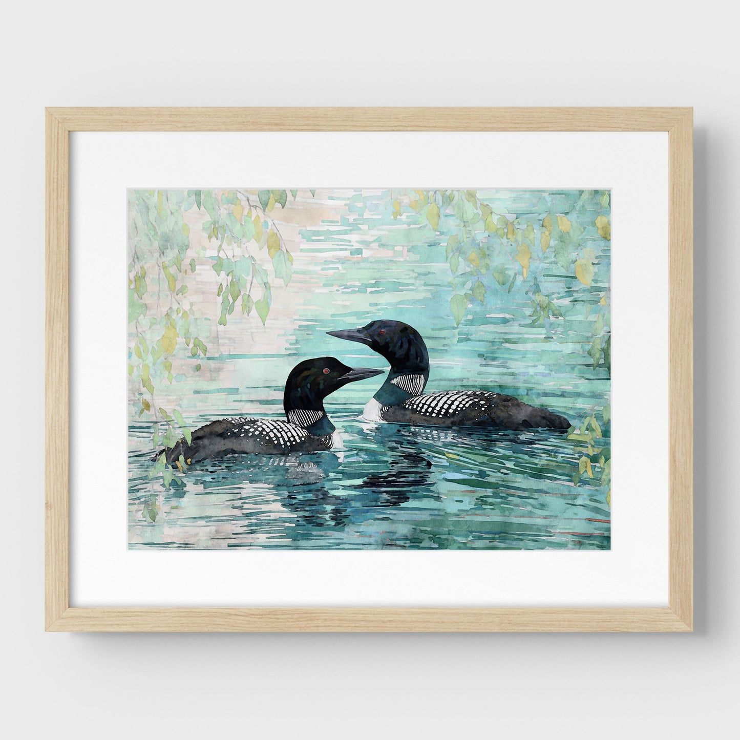 Common Loon Pair Watercolor Print