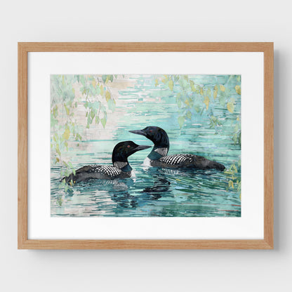 Common Loon Pair Watercolor Print