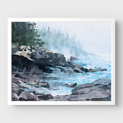Misty Morning on Lake Superior Art Print