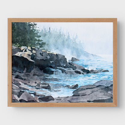 Misty Morning on Lake Superior Art Print