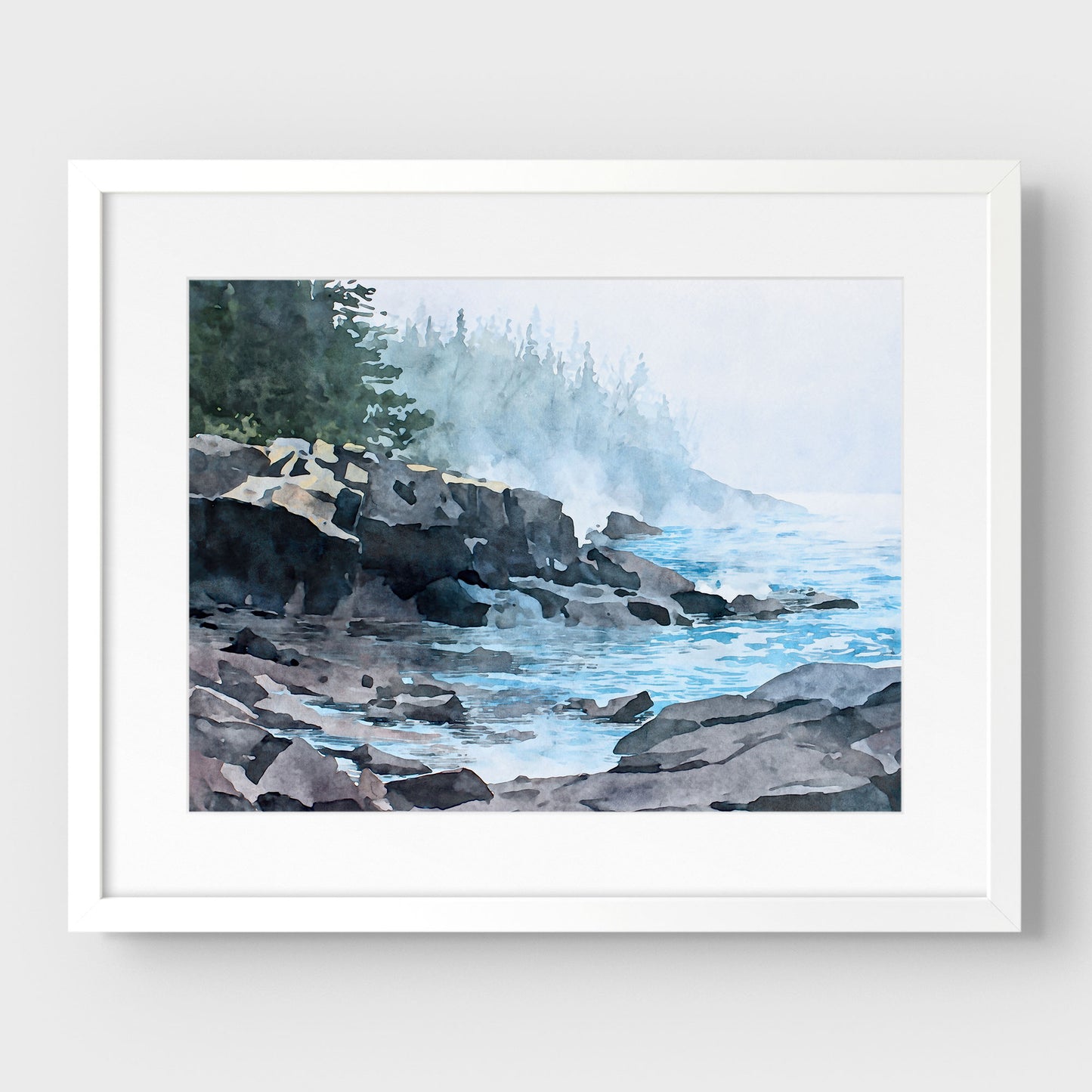 Misty Morning on Lake Superior Art Print