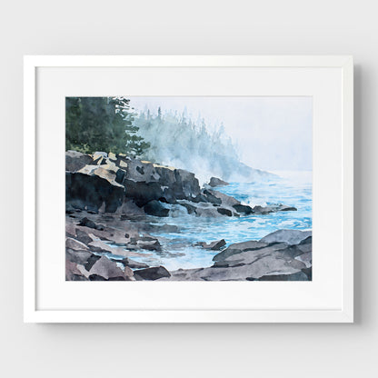 Misty Morning on Lake Superior Art Print