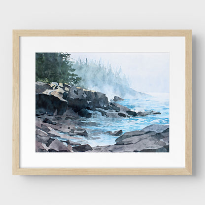 Misty Morning on Lake Superior Art Print