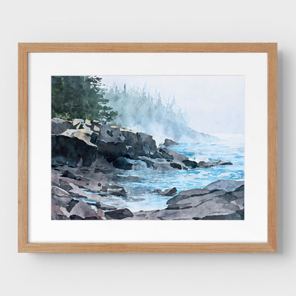 Misty Morning on Lake Superior Art Print