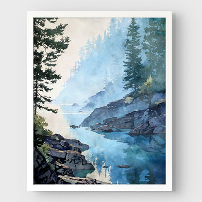 Lake Superior Misty Morning Art Print