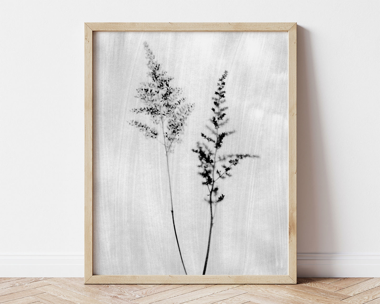 Black and White Wildflower Print