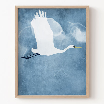 Egret in Flight Print