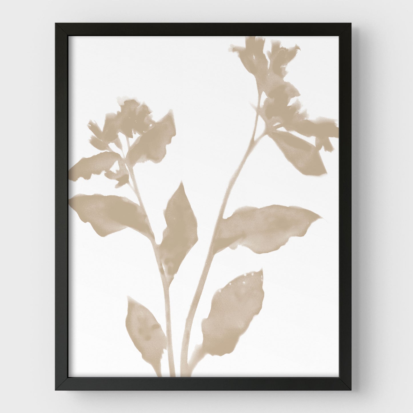 Beige Flower Silhouette II Print