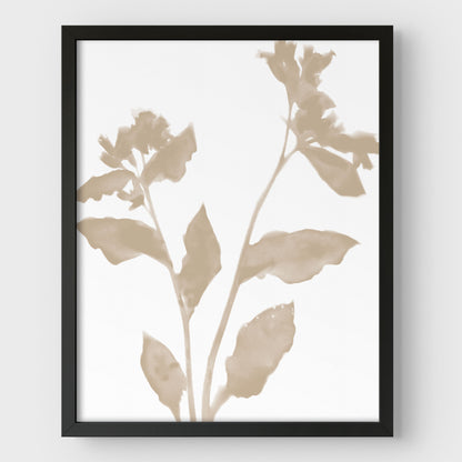 Beige Flower Silhouette II Print