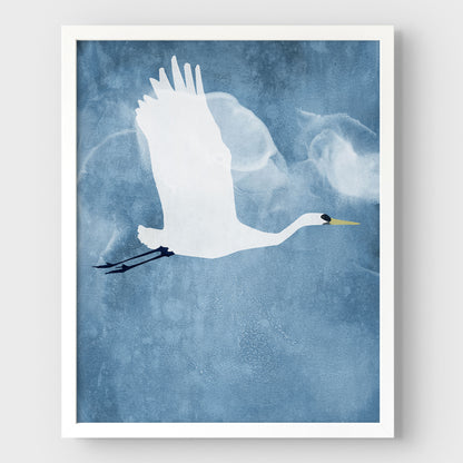 Egret in Flight Print