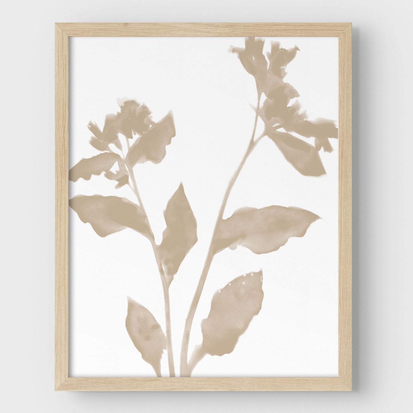Beige Flower Silhouette II Print