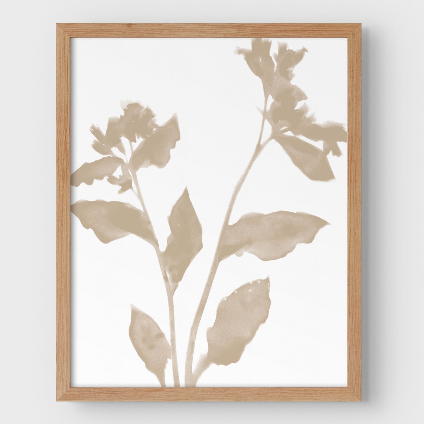 Beige Flower Silhouette II Print