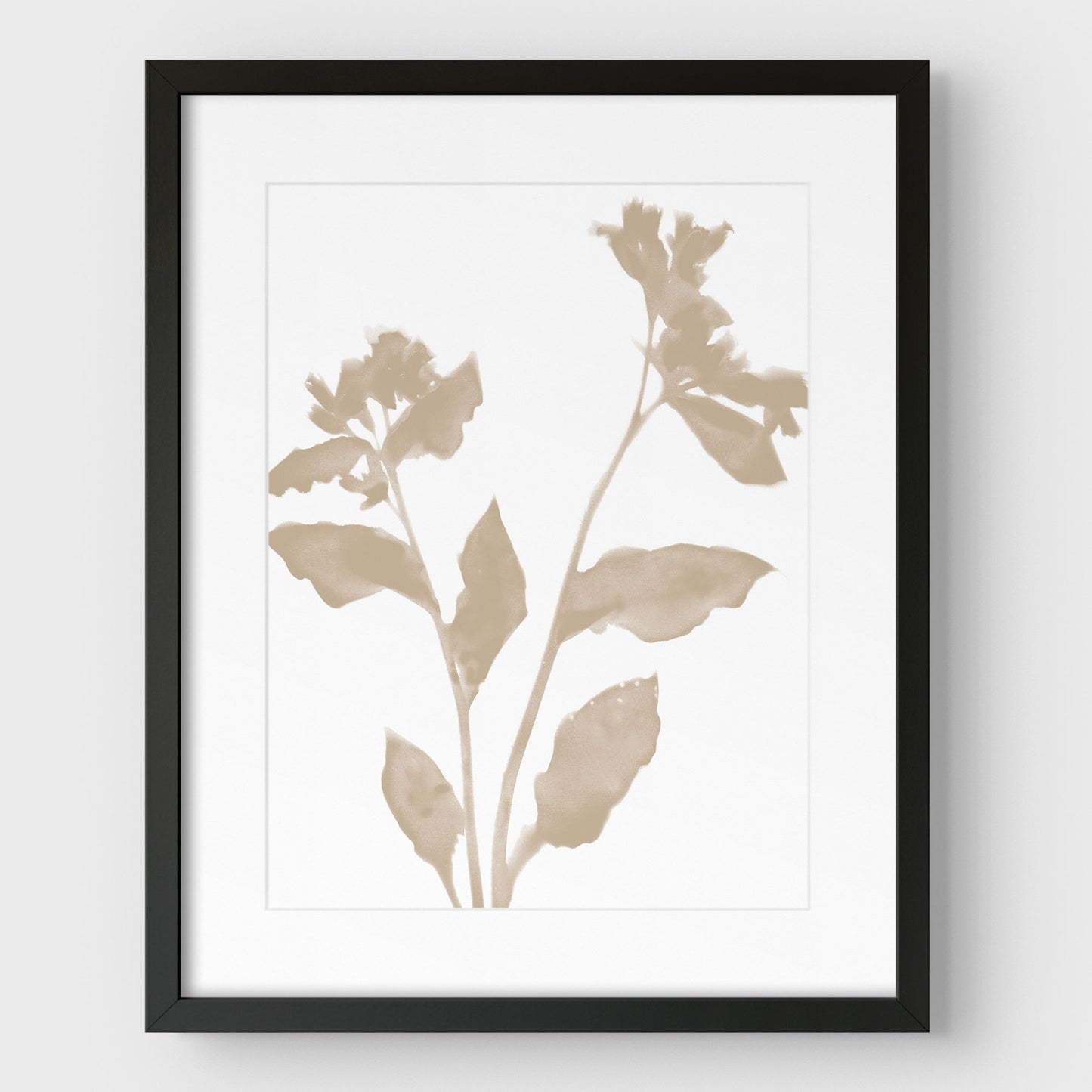 Beige Flower Silhouette II Print