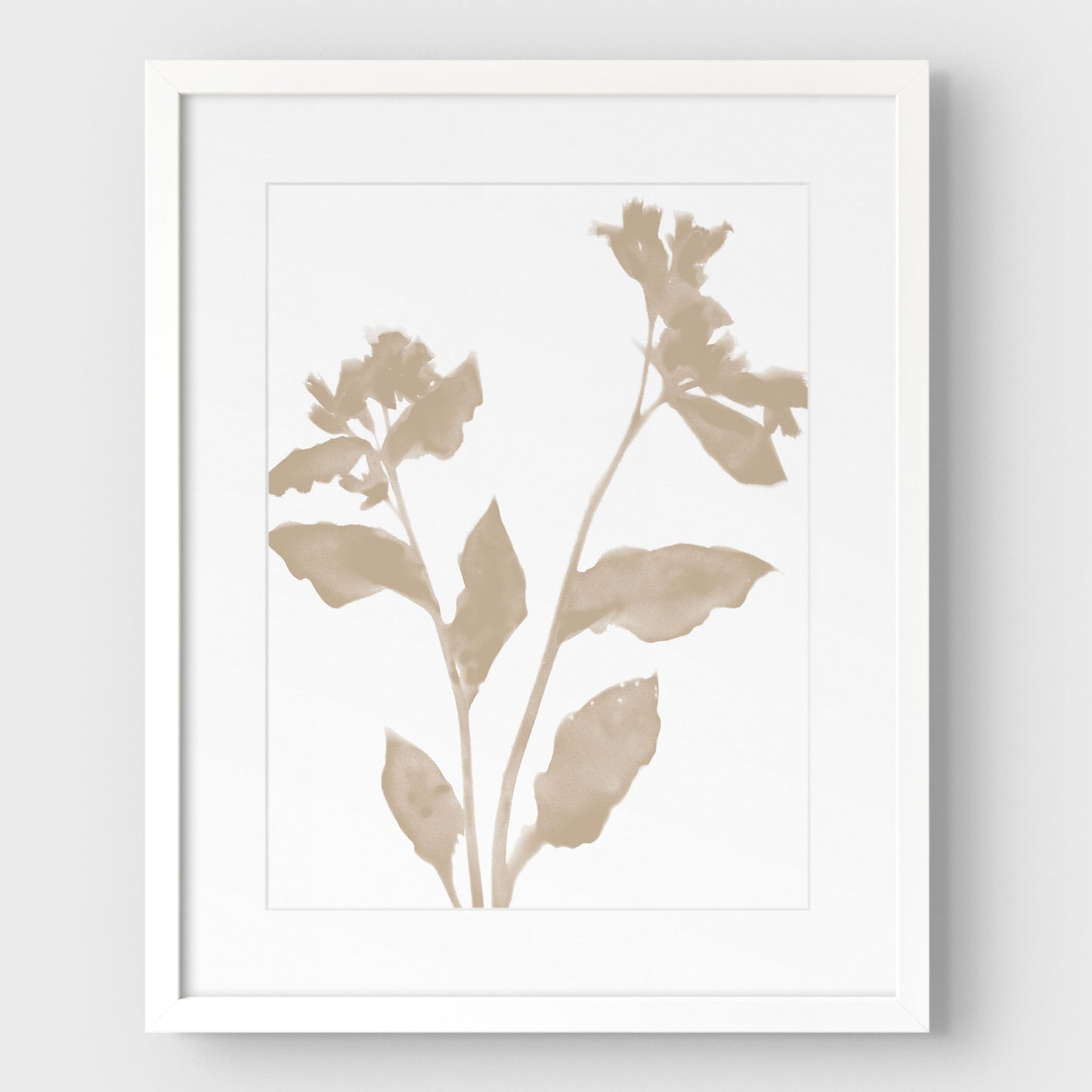 Beige Flower Silhouette II Print
