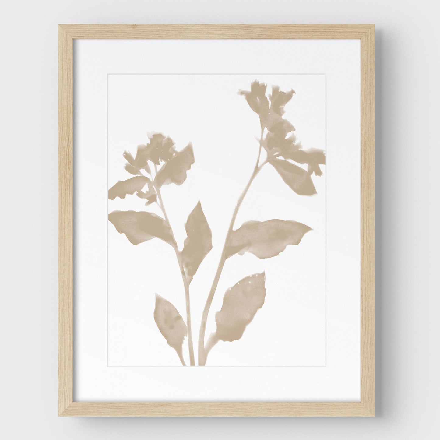 Beige Flower Silhouette II Print