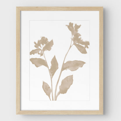 Beige Flower Silhouette II Print