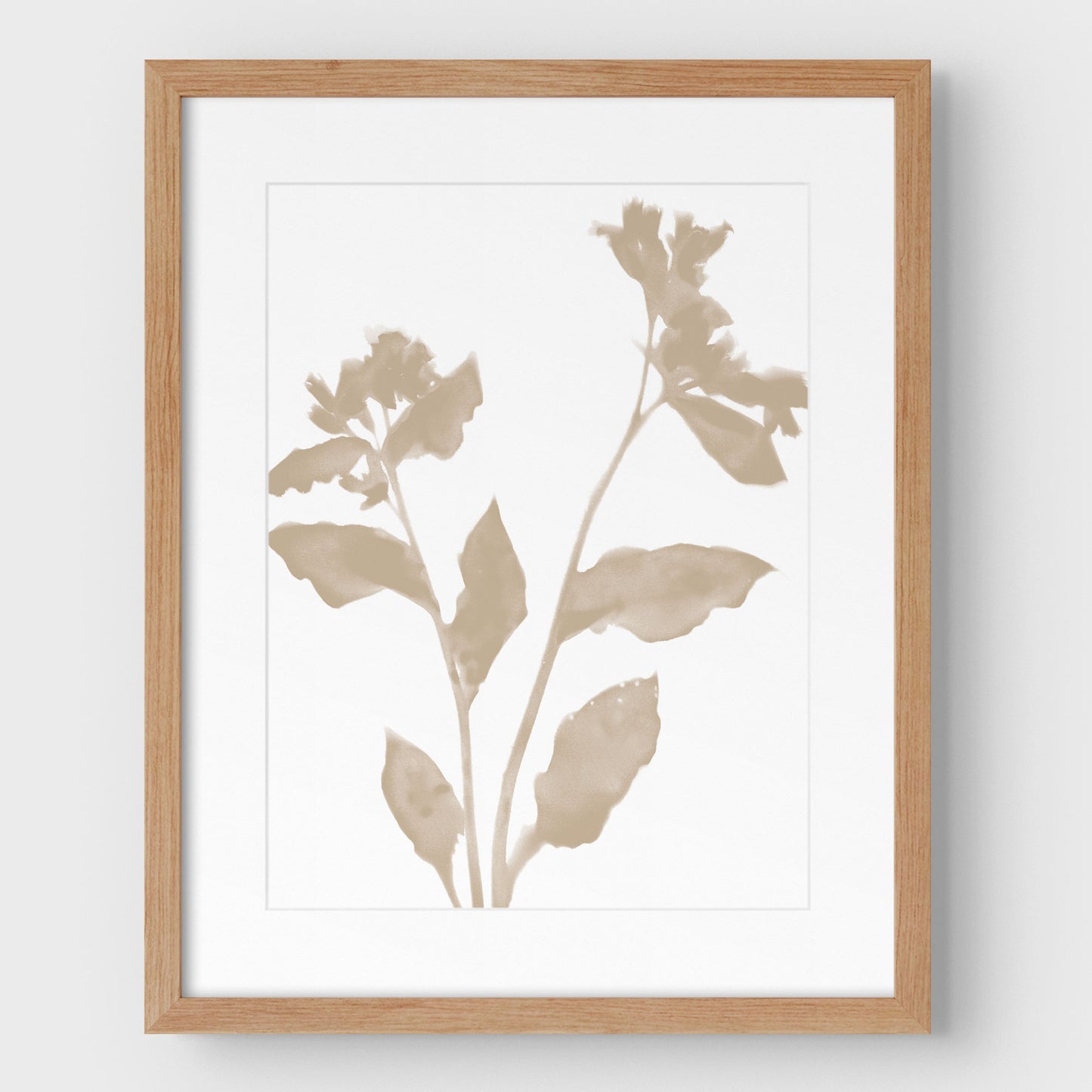 Beige Flower Silhouette II Print