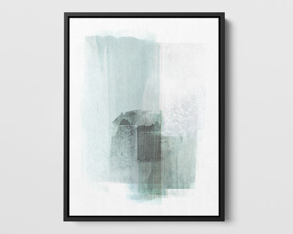 Aqua Blue and Grey Minimalist Abstract Painting Print