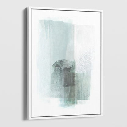 Aqua Blue and Grey Minimalist Abstract Painting Print