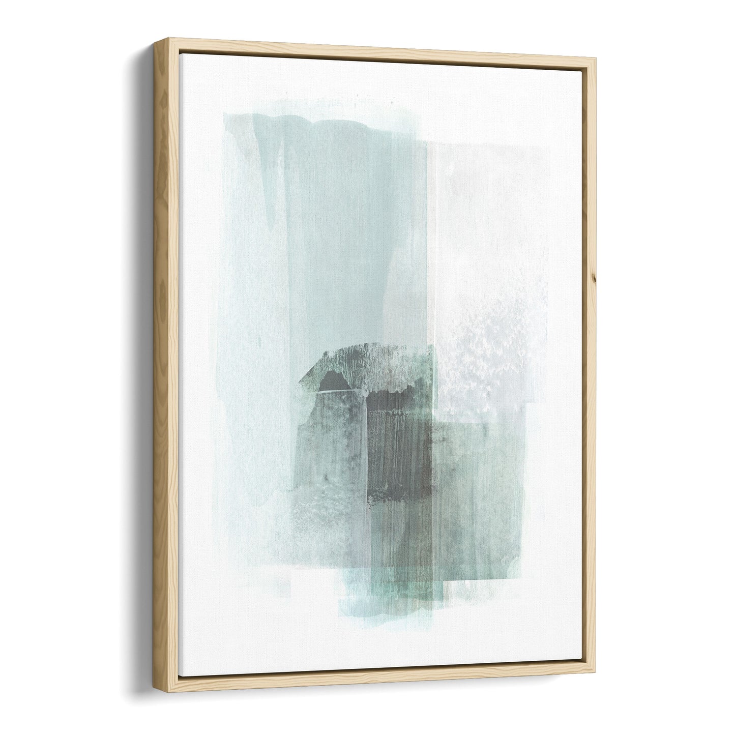 Aqua Blue and Grey Minimalist Abstract Painting Print